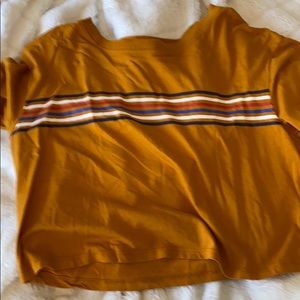 Garage mustard yellow striped tee
